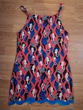 CROWN & IVY Dress. Womens Size Small.  Blue, Pink & White.